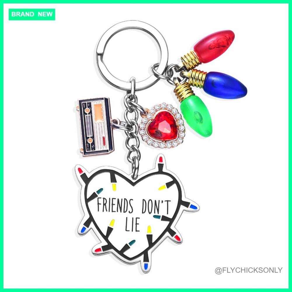 Friends Don't Lie Heart Keychain Stainless Steel Friendship Gift